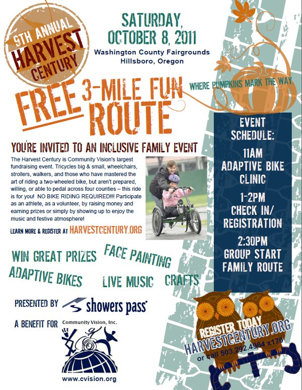 Harvest Centry Bike Ride Flyer
