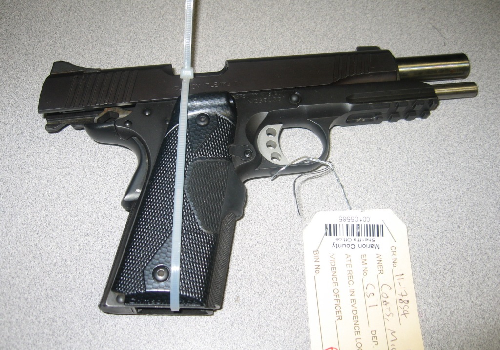 Laser-Equipped .45 handgun
