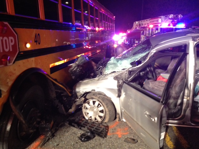 Car vs School Bus East of Albany