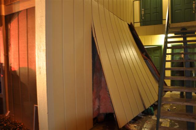 Wall damage from SUV Crash into apartment Wall damage from SUV Crash into apartment