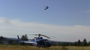 life flight and Air National guard copters