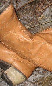 Boots belonging to unidentified person