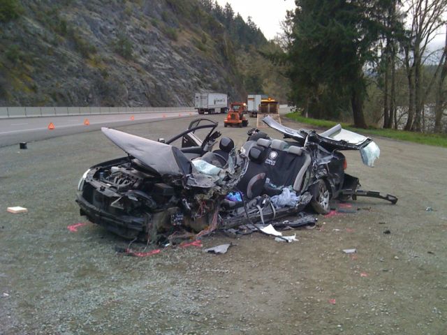 2010 Kia sedan after crash