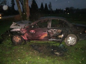 99 Saturn SL burned